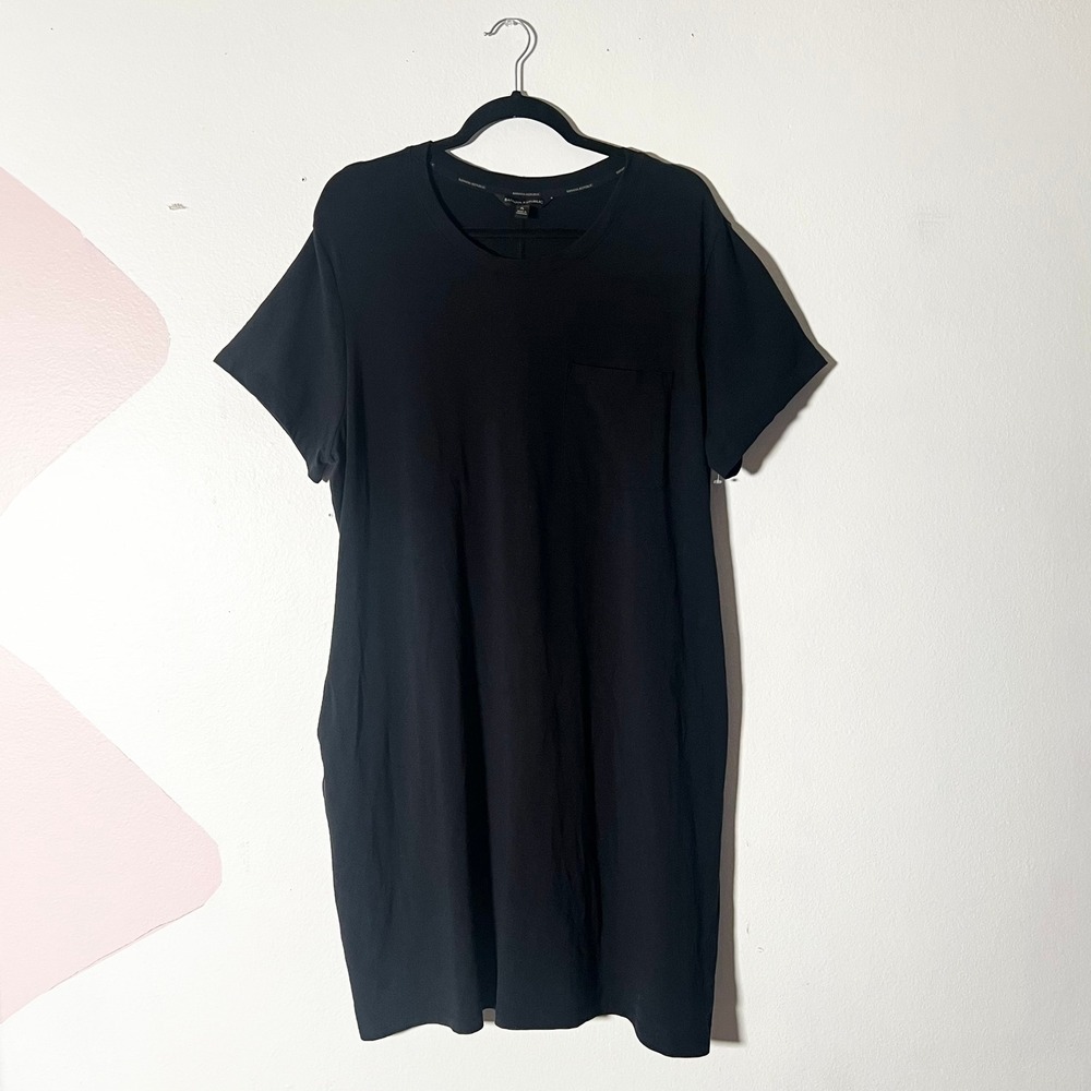 Banana Republic T-Shirt Dress Womens XL Black Pockets Cotton Office